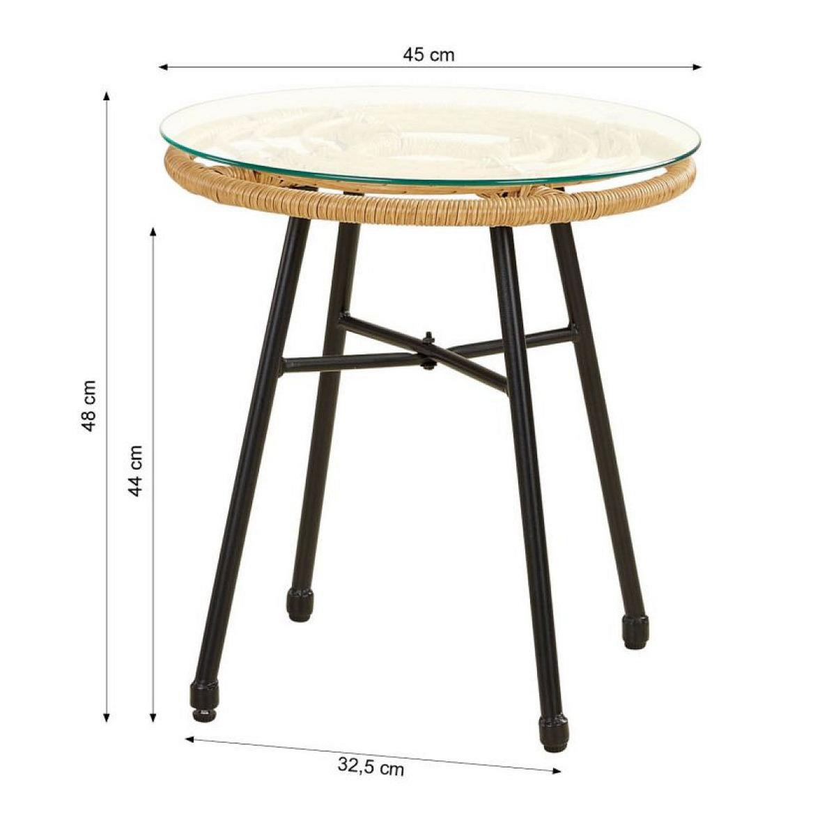 HomeStyle4U Ensemble salon de jardin Table et 2 chaises bistro