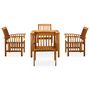 Voir la diapositive 2 : VIDAXL Ensemble a manger de jardin 5 pcs avec coussins Acacia solide