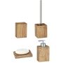 Voir la diapositive 1 : TOILINUX Set accessoires de salle de bain design bois Marla - Marron