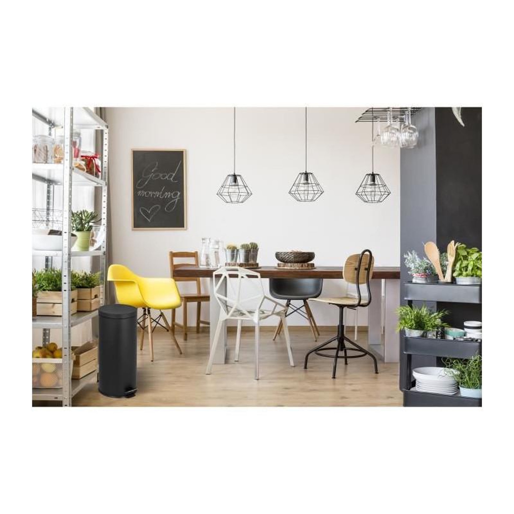 Voir la diapositive 2 : Kitchen move Poubelle à pédale 30l noir - 905567eblackss