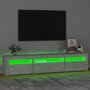 Voir la diapositive 4 : VIDAXL Meuble TV avec lumieres LED Gris beton 195x35x40 cm