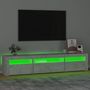 Voir la diapositive 4 : VIDAXL Meuble TV avec lumieres LED Gris beton 195x35x40 cm