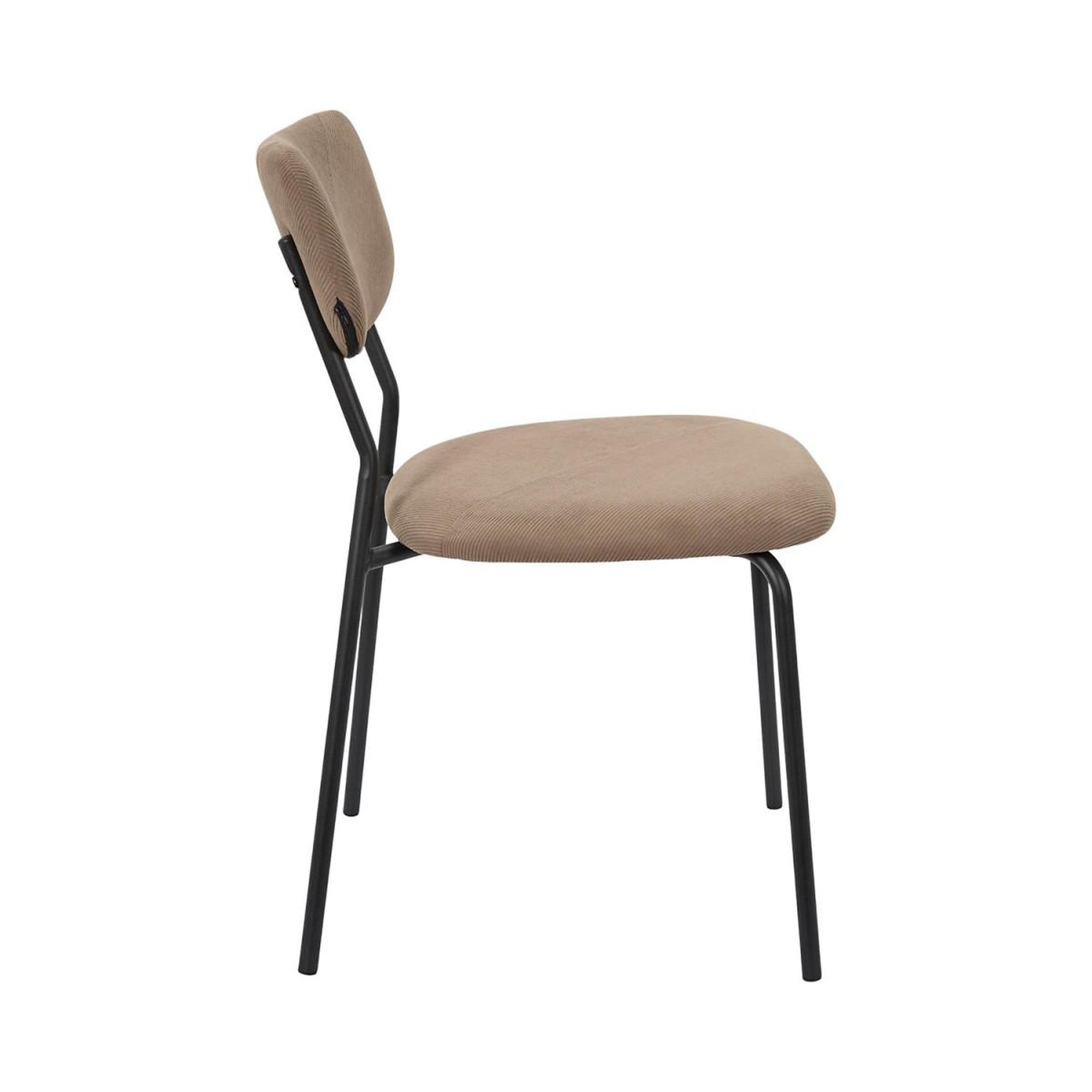 Voir la diapositive 4 : The Home Deco Factory Lot de 4 chaises côtelées  jules  78cm taupe