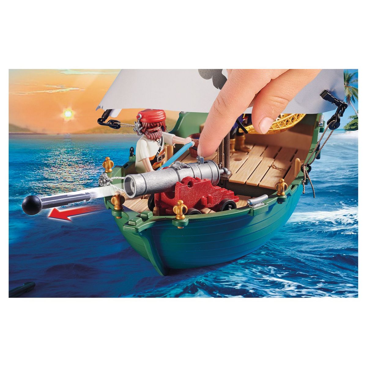 PLAYMOBIL 70151 - Pirates - Chaloupe des pirates avec moteur submers
