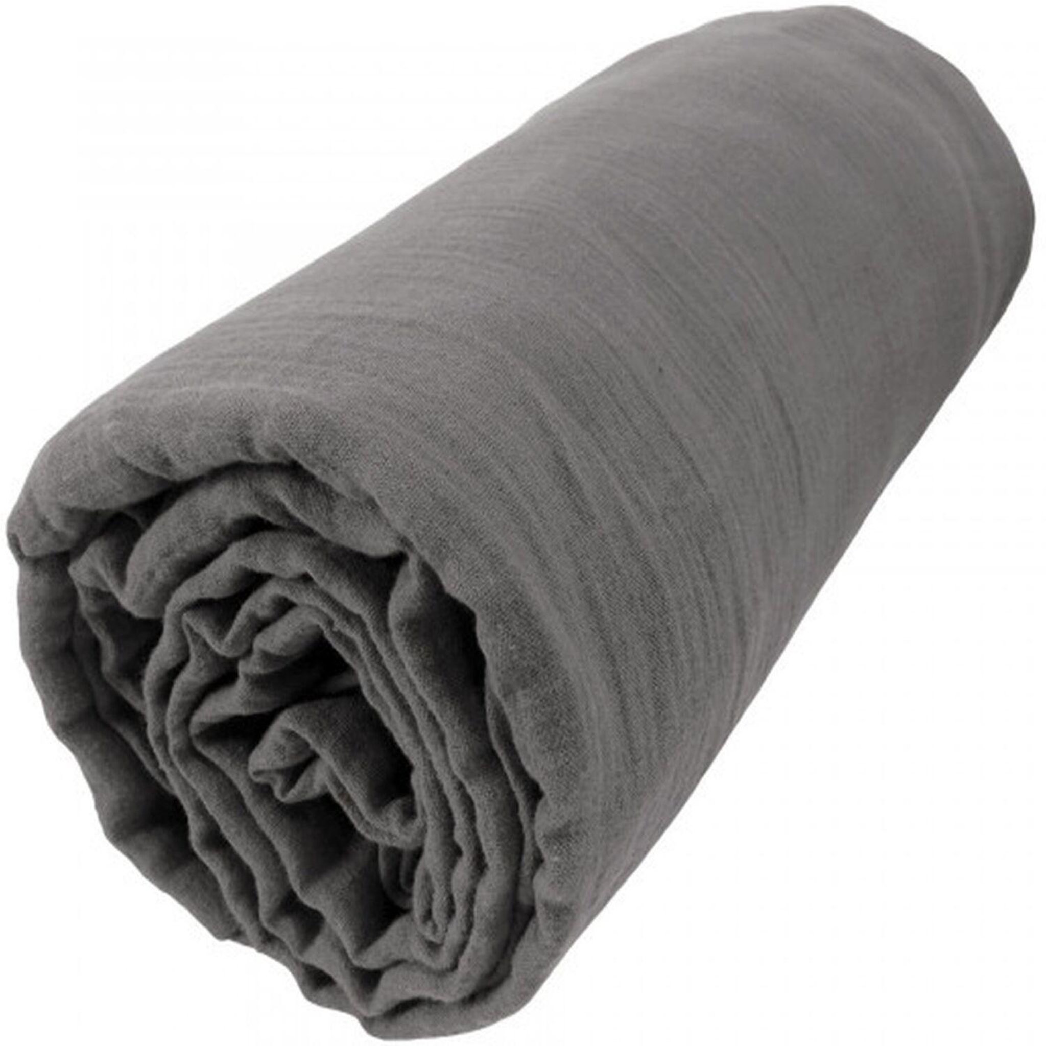 Home collection Drap housse 100% gaze de coton. Coloris disponibles : Jaune, Rouge, Gris