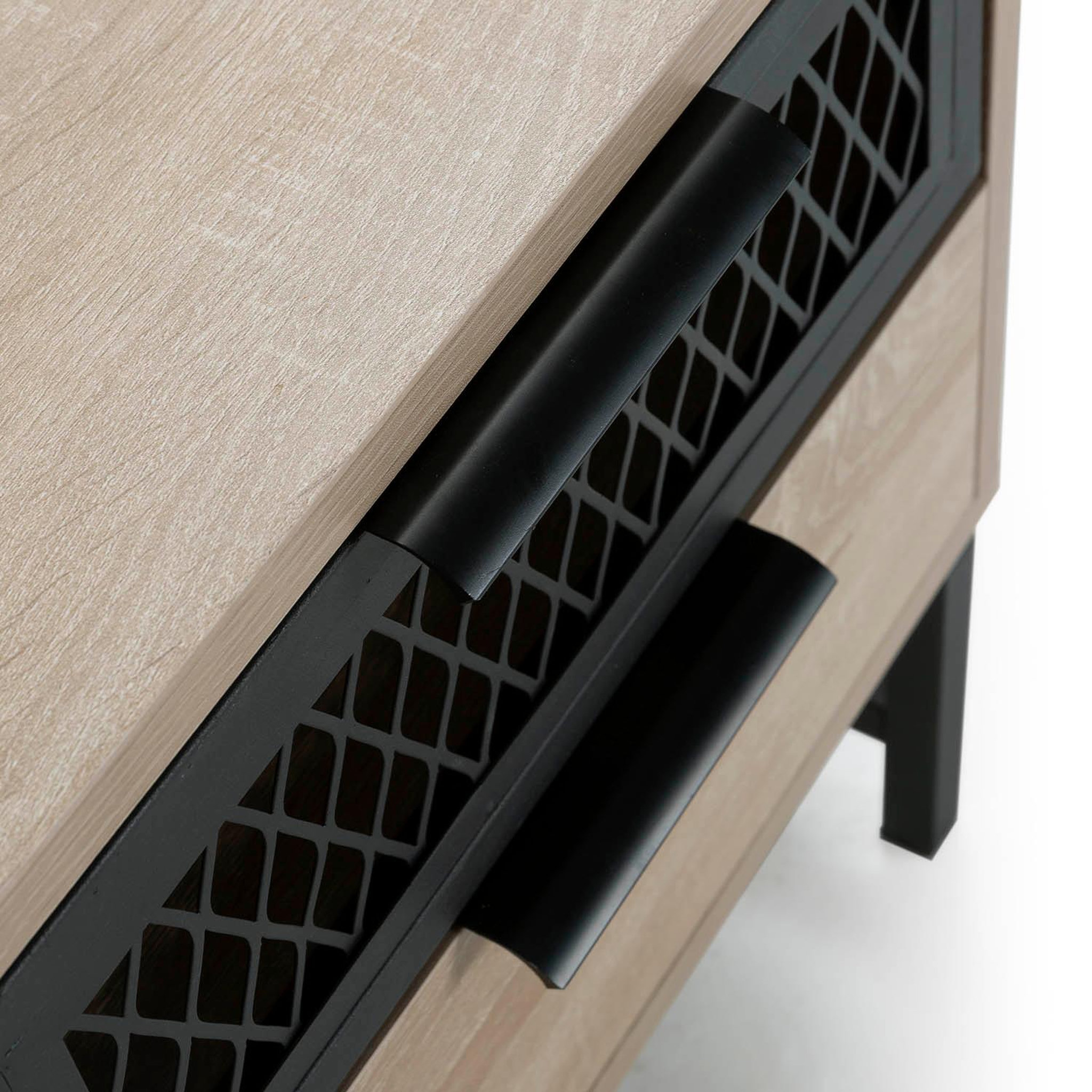 Voir la diapositive 5 : VS VENTA-STOCK Table de chevet Hera 1 porte 1 tiroir coloris bois