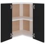 Voir la diapositive 5 : VIDAXL Armoire d'angle suspendue Noir 57x57x60 cm Bois d'ingenierie