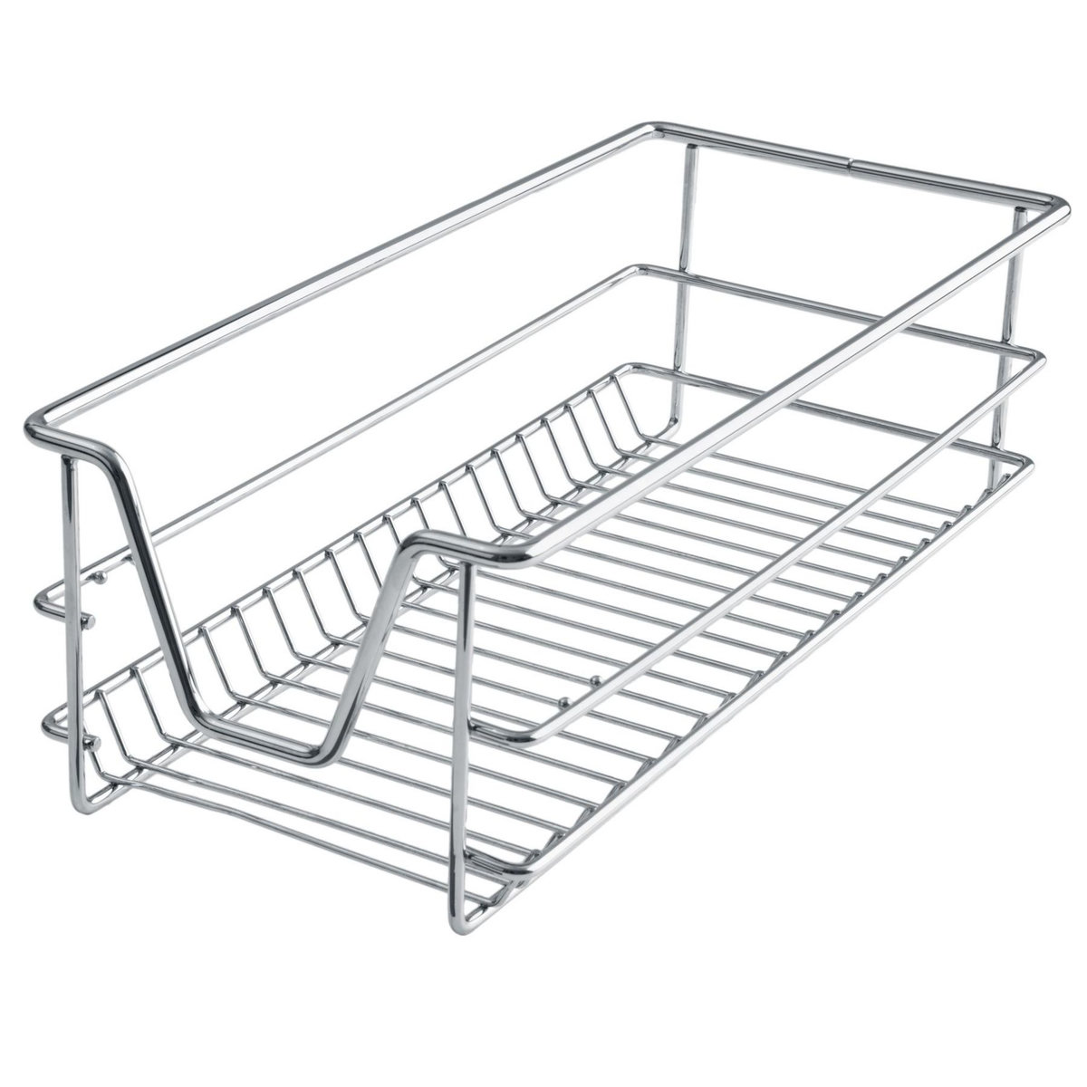 tectake Tiroir de rangement téléscopique chromé gris