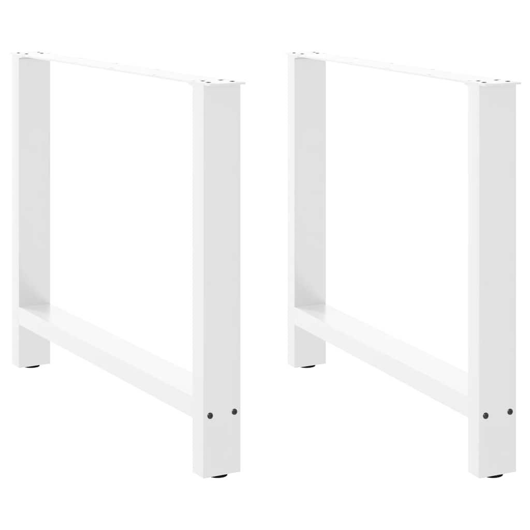 VIDAXL Pieds de table basse blanc 2 pcs 90x(72-73) cm acier