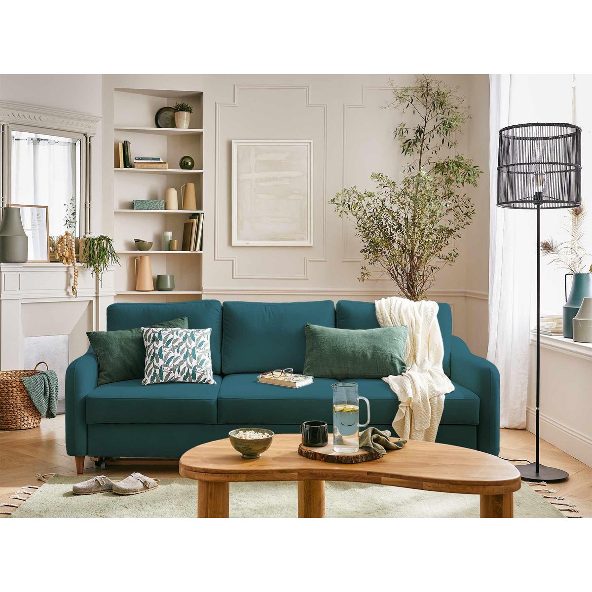 LISA DESIGN Will - canapé 3 places - convertible - en tissu