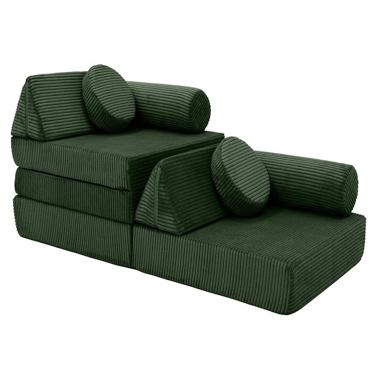 BEST MOBILIER Ines - canapé droit 2 places en velours côtelé