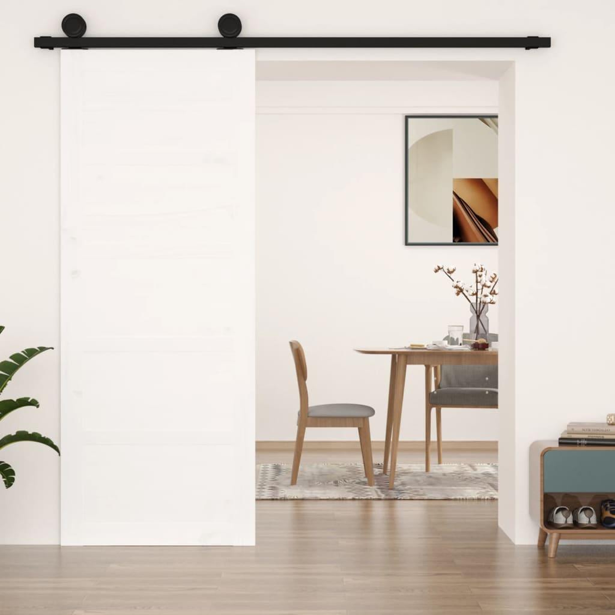 Voir la diapositive 1 : VIDAXL Porte de grange Blanc 80x1,8x204,5 cm Bois massif de pin