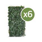 Habitat et Jardin Lot de 6 Clôtures en treillis de saule  Fragon  - 200 x 100 cm - Vert