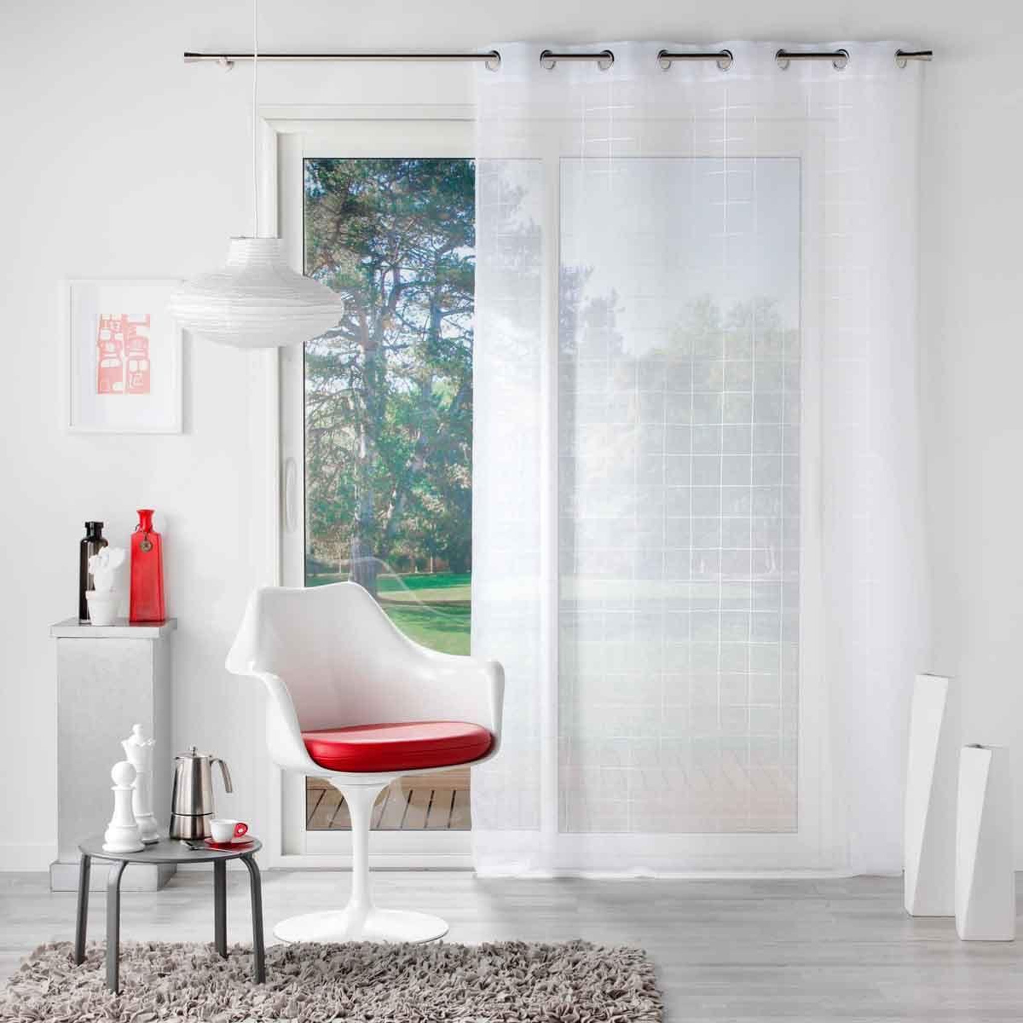 Voir la diapositive 4 : Douceur d'Intérieur Rideau voilage à œillets  eulalie  140x240cm blanc