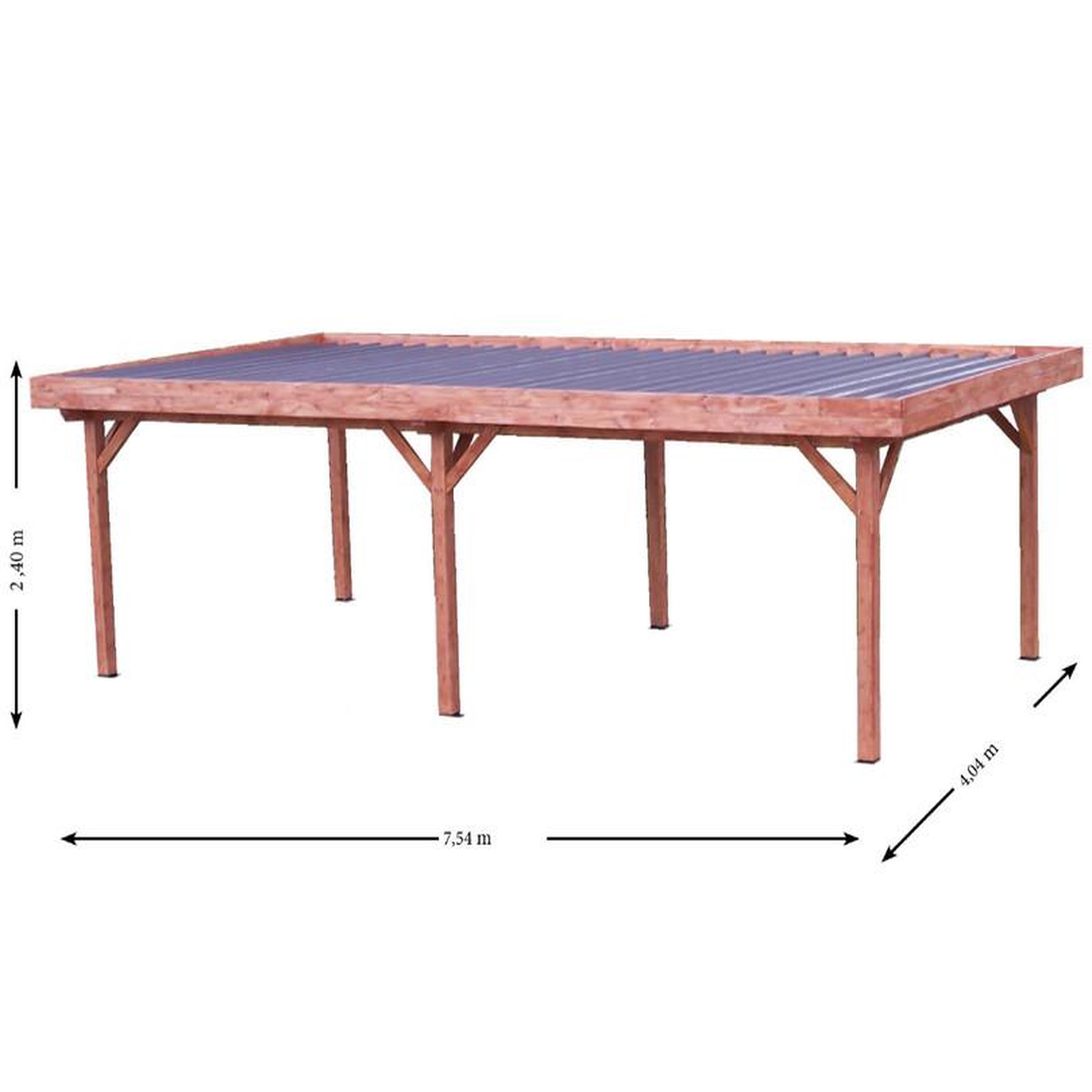 Voir la diapositive 3 : Hisense Pergola 24.64m² bois naturel - om3570.0