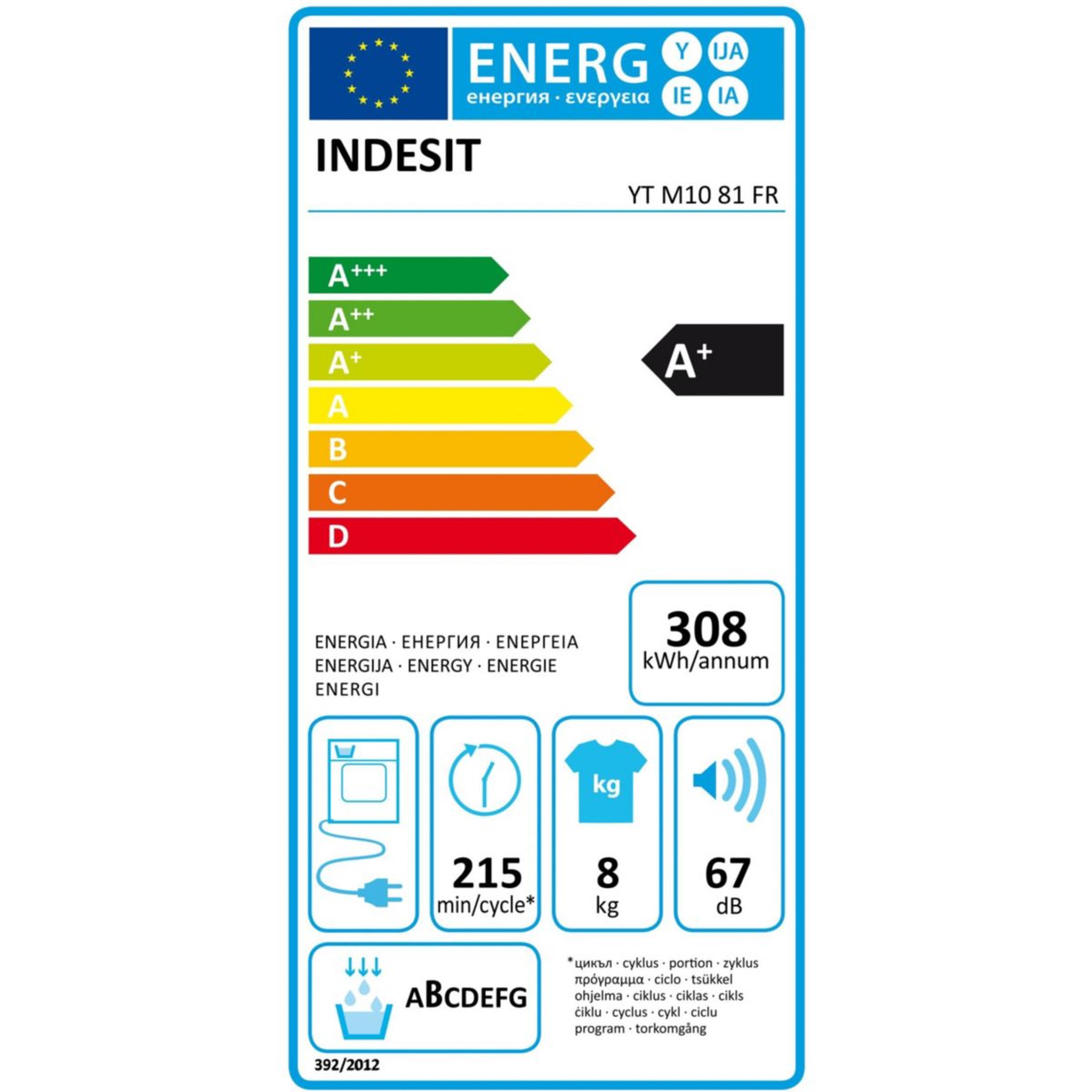 Voir la diapositive 3 : Indesit Sèche linge pompe à chaleur YTM1081FR