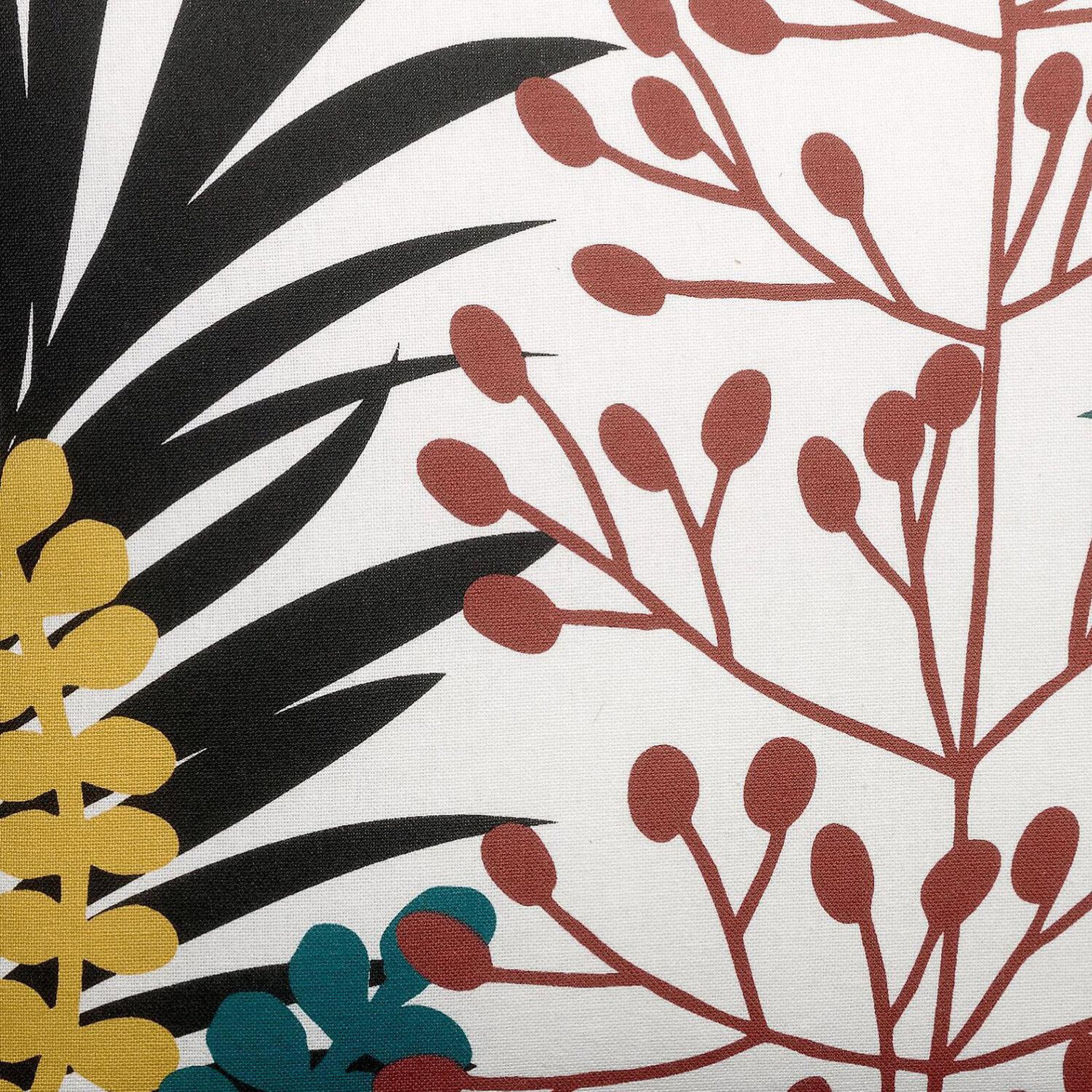 Voir la diapositive 4 : Les Ateliers du Linge Coussin décoratif imprimé en coton avec pompons
