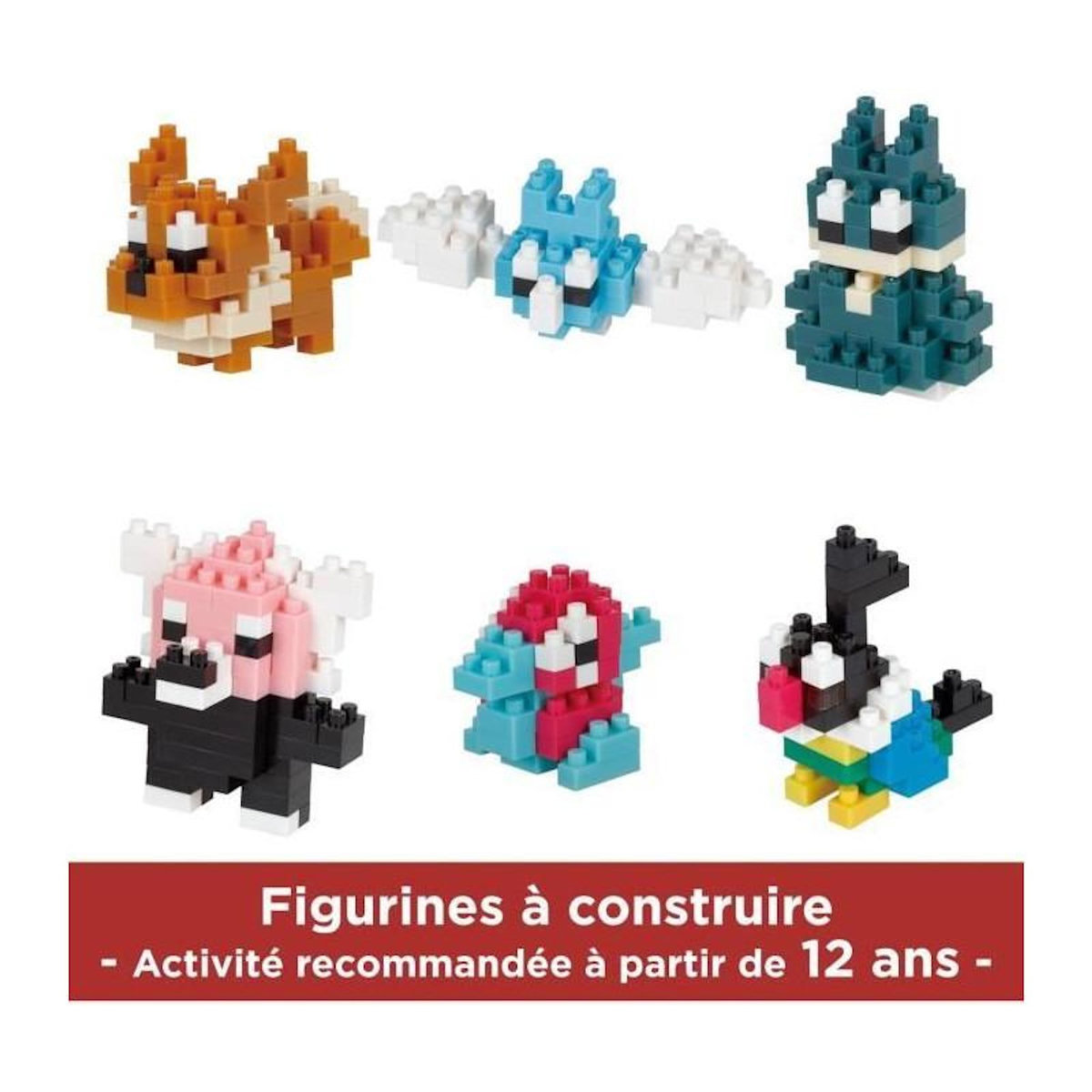 BANDAI Coffret de 6 figurines en briques - BANDAI - NANOBLOCK - Pack Pokémon type Normal