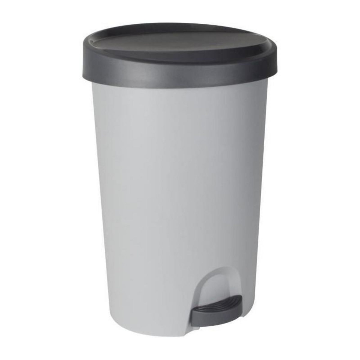 EDA PLASTIQUE Poubelle 27 L Stepy EDA - Apedale - Pour sac 30 L - 35,4 x 30,3 x 52,2 cm - Gris beton - En plastique