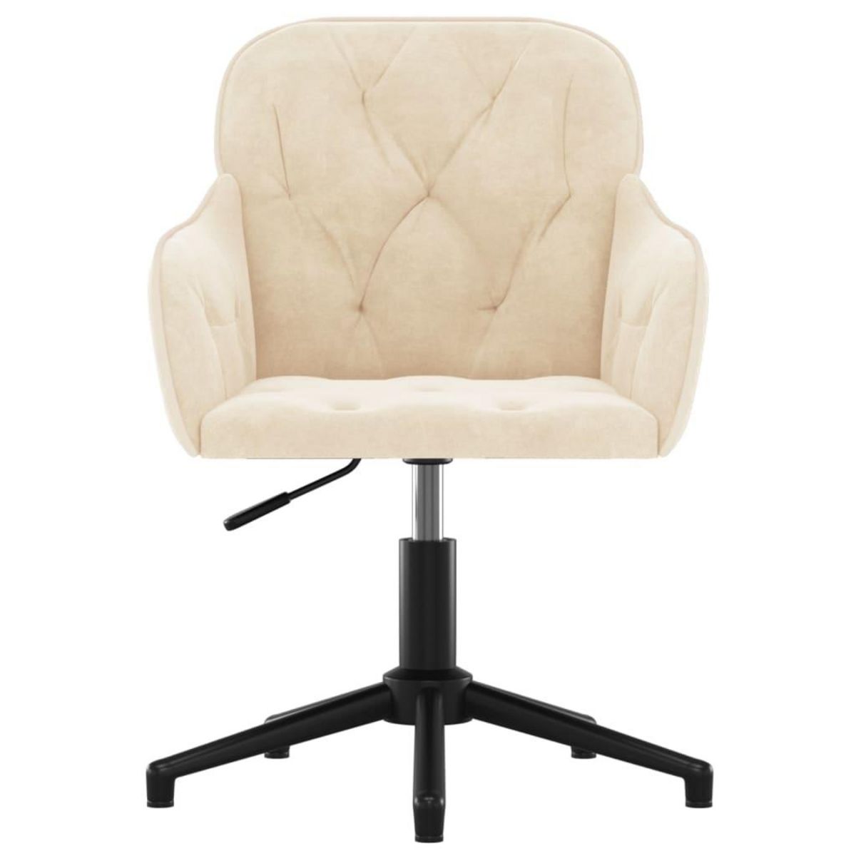 VIDAXL Chaise pivotante de bureau Creme Velours