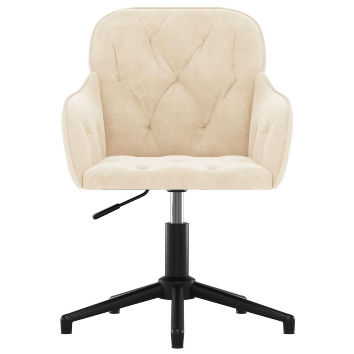 VIDAXL Chaise pivotante de bureau Creme Velours