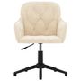 Voir la diapositive 3 : VIDAXL Chaise pivotante de bureau Creme Velours