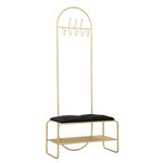 Paris Prix Meuble d'Entrée Avec Banc  Porte-Manteaux  180cm Or & Noir