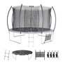 Voir la diapositive 1 : SWEEEK Trampoline rond Ø 370cm gris - Saturne Inner XXL – trampoline de jardin avec filet de protection intérieur. échelle. bâche. filet pour chaussures et kit d'ancrage