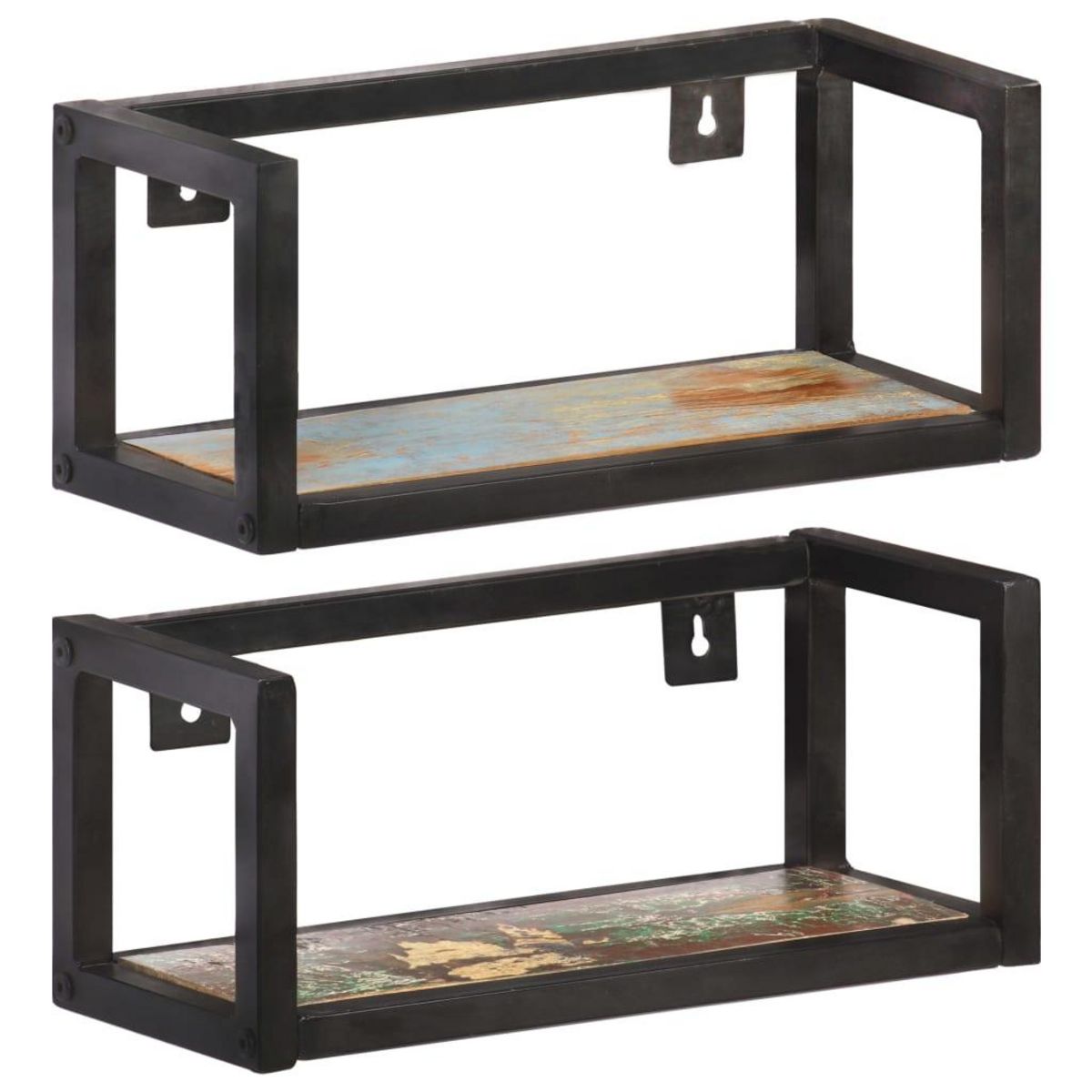 VIDAXL Etageres murales 2 pcs 40 cm Bois de recuperation massif