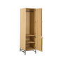Voir la diapositive 2 : LISA DESIGN Marc – armoire dressing – avec étagères et penderie - effet bois et pieds métal
