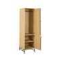 Voir la diapositive 2 : LISA DESIGN Marc – armoire dressing – avec étagères et penderie - effet bois et pieds métal