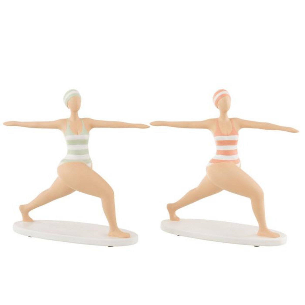 Paris Prix Statuette Femme Stretch  Yoga  30cm Orange