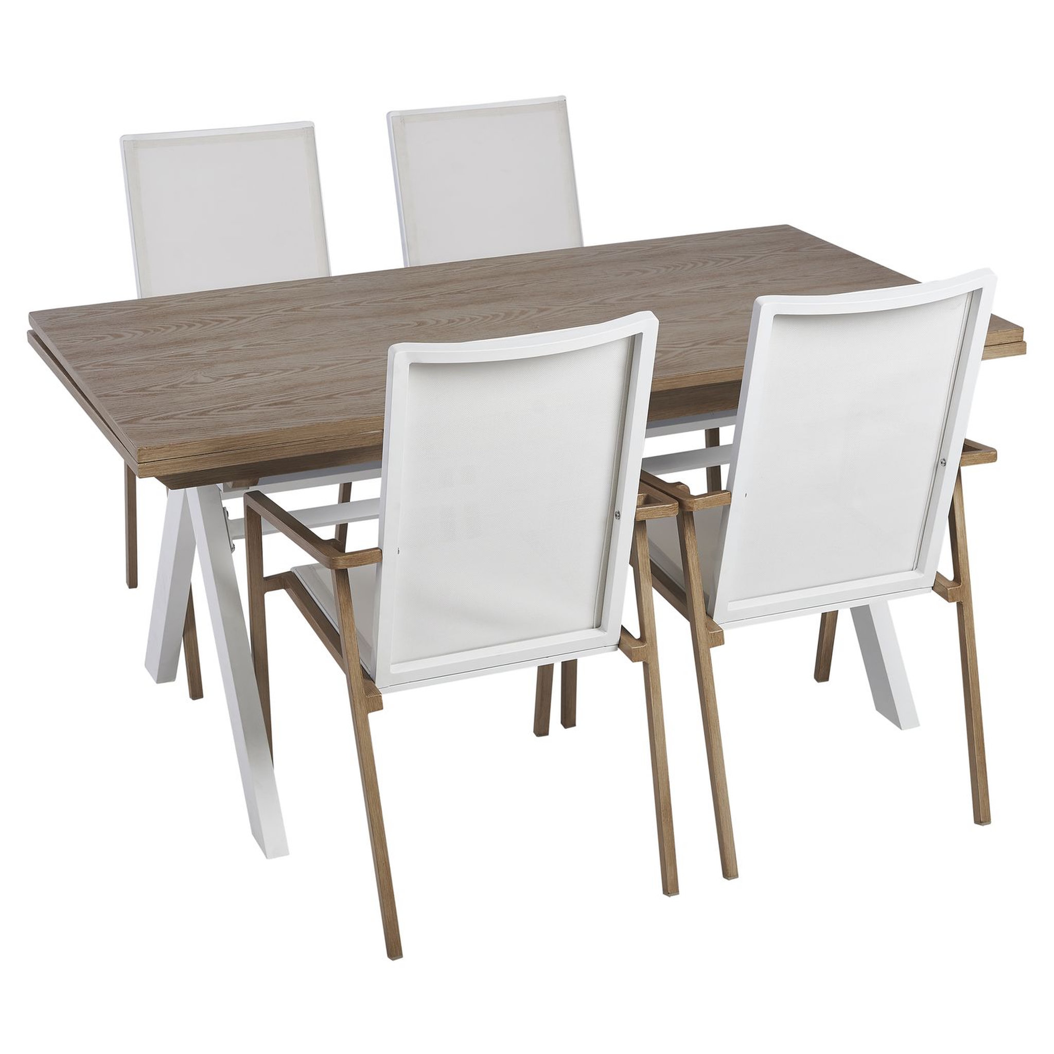 Voir la diapositive 1 : GARDENSTAR Table de jardin rectangulaire - 4/6 places - Aluminium - Effet bois