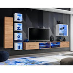 Paris Prix Ensemble Meuble TV  Switch XXVI  320cm Naturel & Blanc