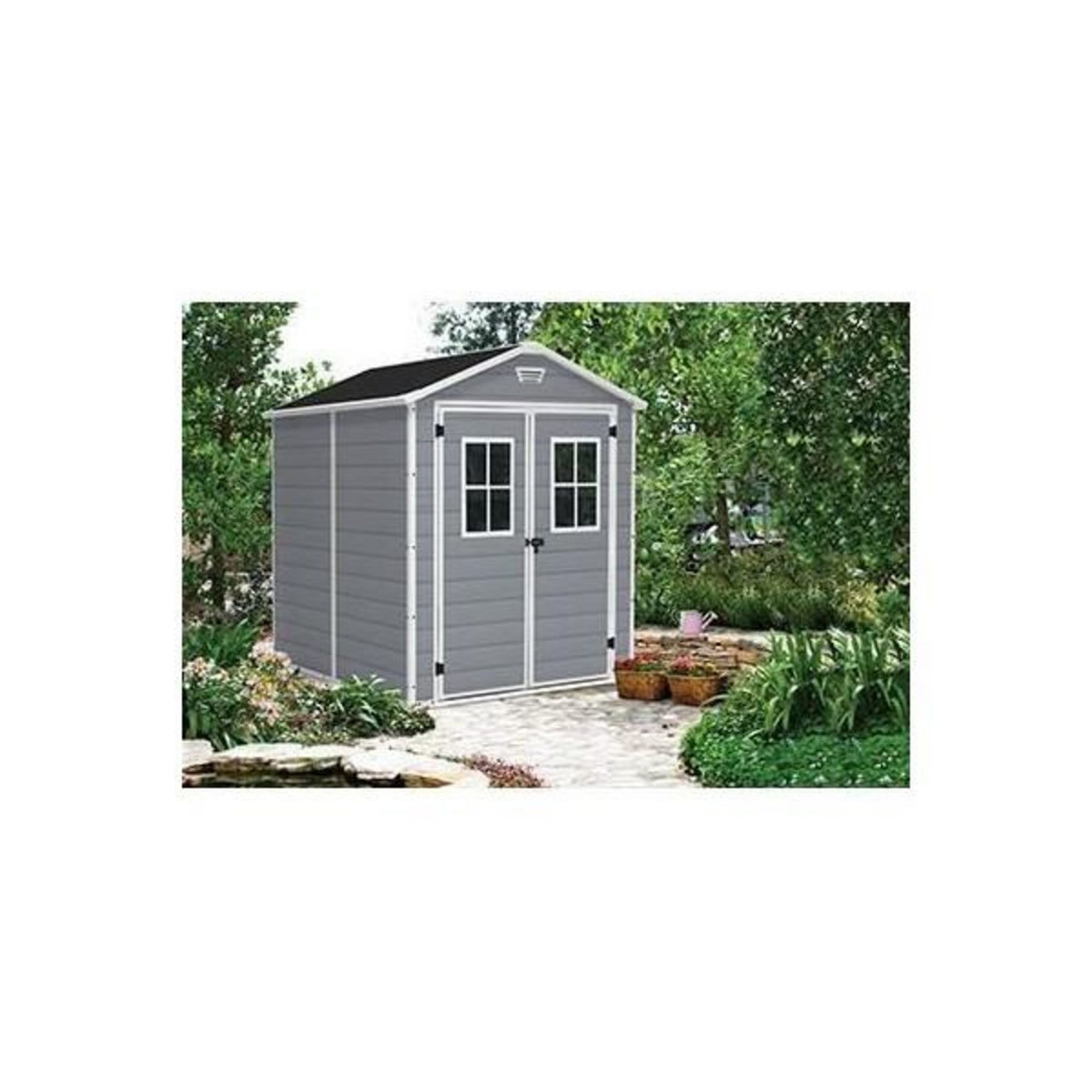 Keter KETER - Abri de jardin 4,4 m² avec plancher en résine Premium 86 Gris