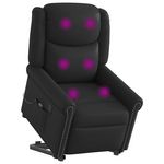 VIDAXL Fauteuil inclinable massage electrique noir brillant similicuir