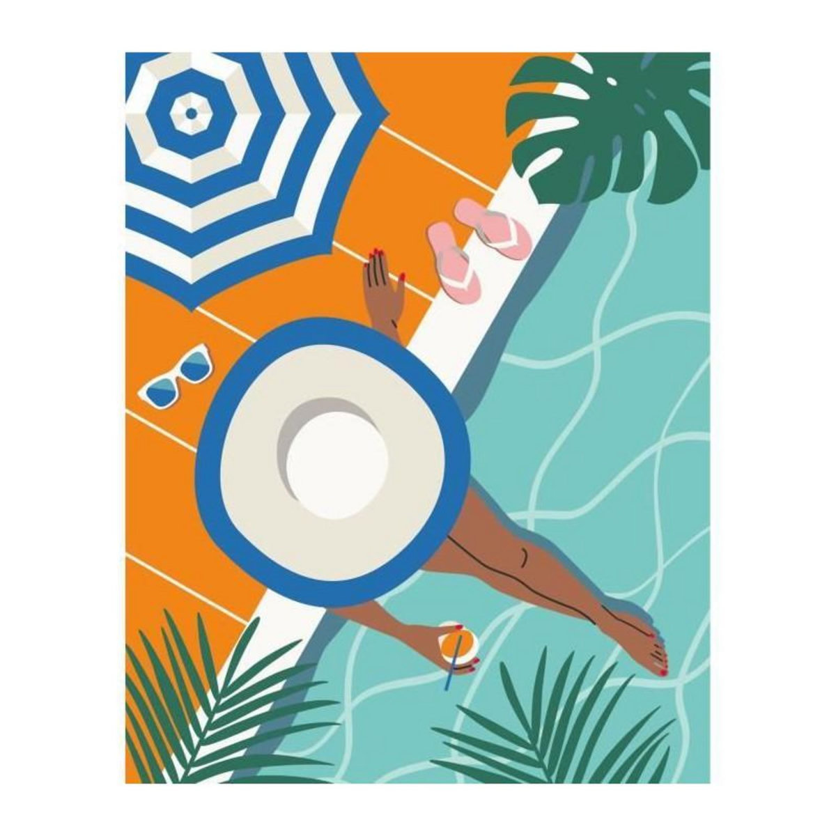 RAVENSBURGER CreArt 24x30 cm Pool Time, Adulte, Peinture par numéros, 25523, Ravensburger