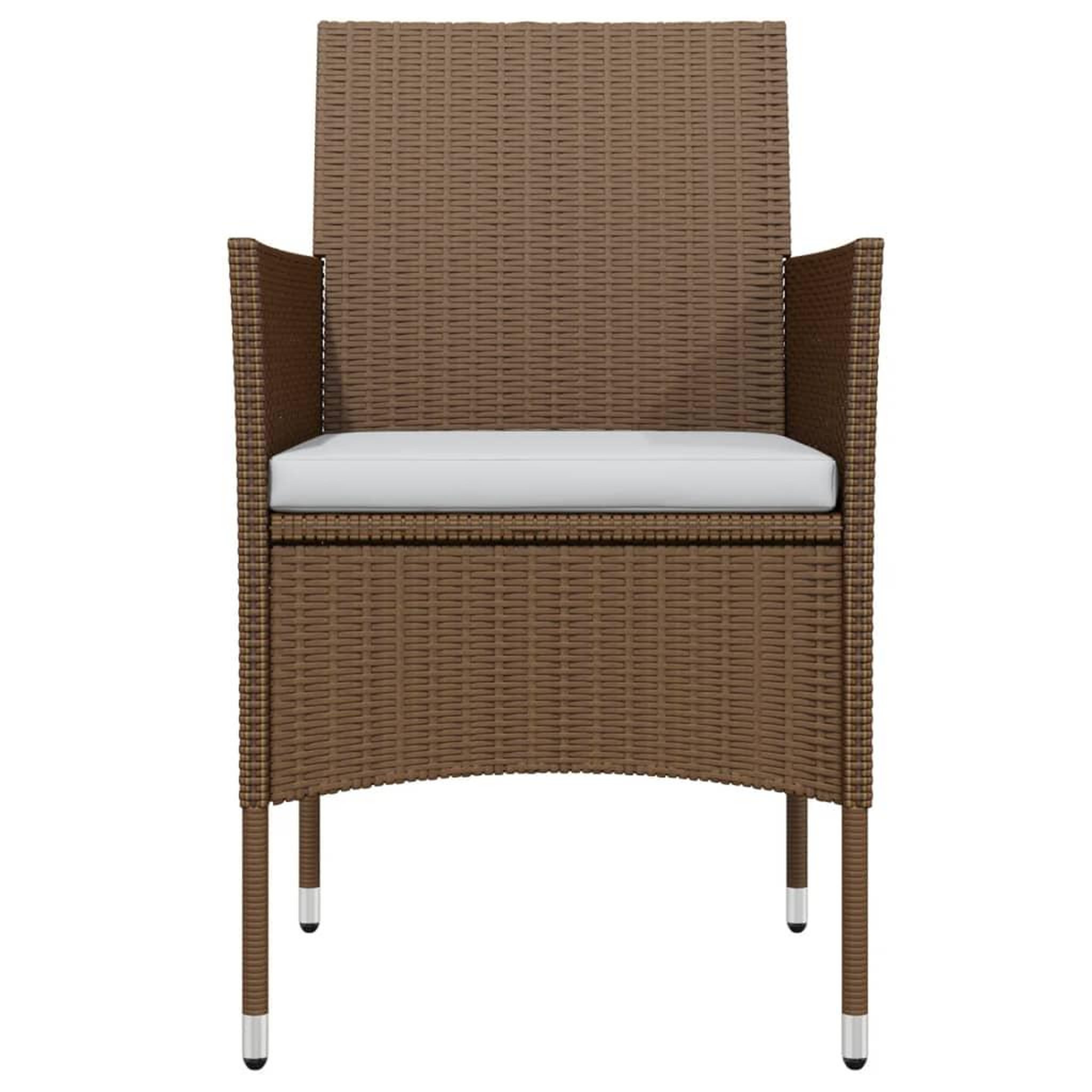 Voir la diapositive 4 : VIDAXL Ensemble a manger de jardin coussins 5 pcs Marron/noir