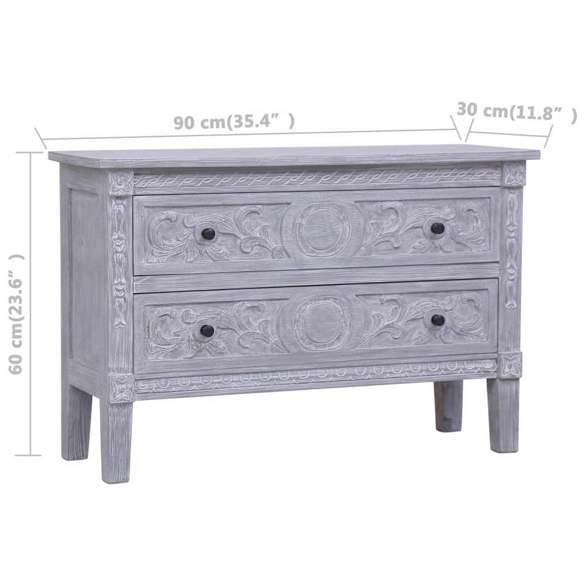 Voir la diapositive 6 : VIDAXL Buffet avec 2 tiroirs 90x30x60 cm Bois d'acajou massif