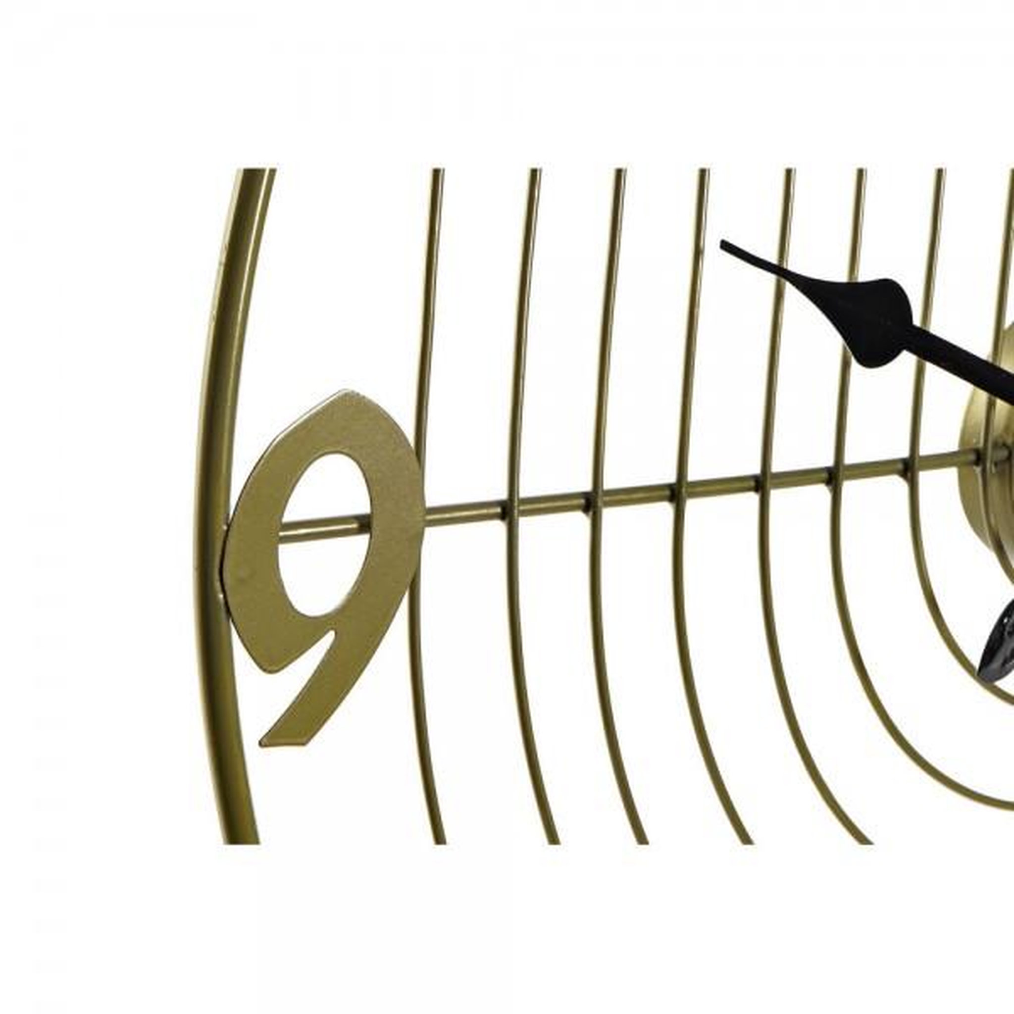 Voir la diapositive 3 : AAAAA Horloge Murale DKD Home Decor Noir Doré Métal 60 x 3 x 60 cm Moderne (2 Unités)