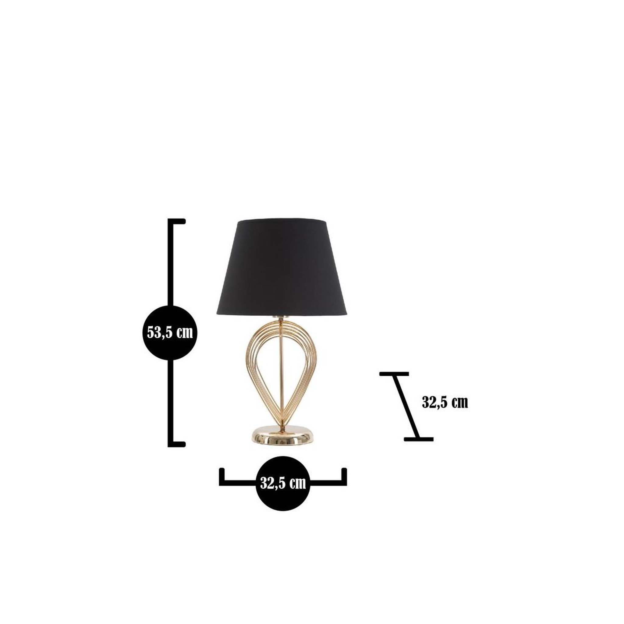 Voir la diapositive 6 : Paris Prix Lampe à poser en métal  maxt  53cm or & noir