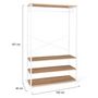 Voir la diapositive 4 : ID MARKET Dressing large L. 100 cm DETROIT design industriel bois et métal blanc