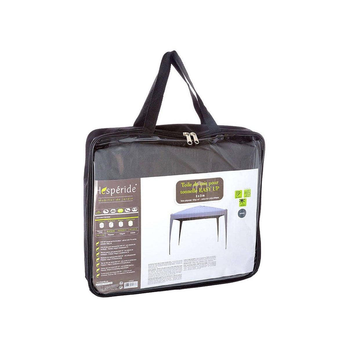 HESPERIDE Toile de toit ardoise pour tonnelle Easy Up - 3 x 3 m - Hespéride