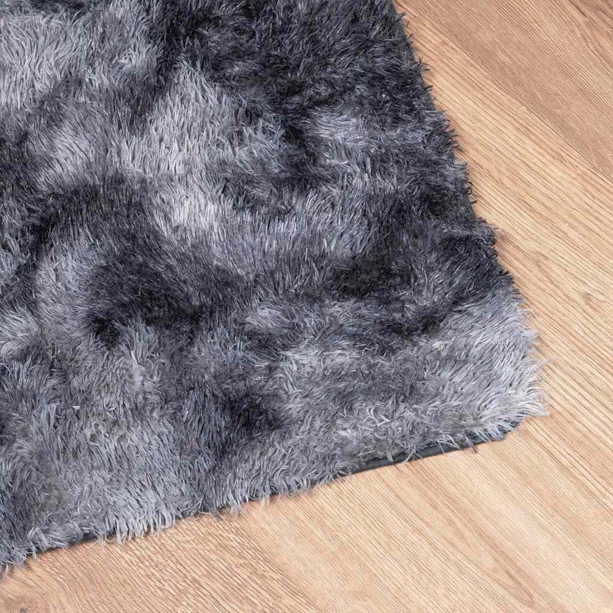 Voir la diapositive 4 : VIDAXL Tapis shaggy a poils longs NAVARRA gris fonce 120x120 cm