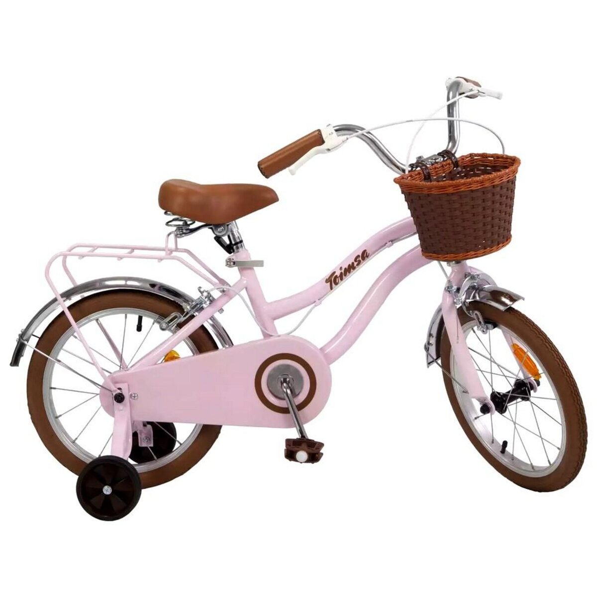 Velo 16 pouces Vintage enfant fille panier rose Hollandais pas