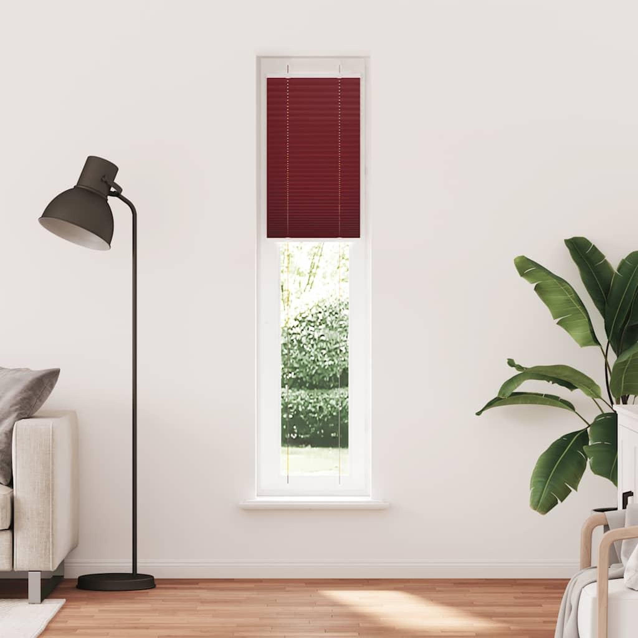 Voir la diapositive 2 : VIDAXL Store plisse rouge bordeaux 45x200 cm largeur du tissu 44,4 cm