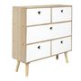 Voir la diapositive 1 : Paris Prix Commode 5 Tiroirs  Star  70cm Blanc & Beige