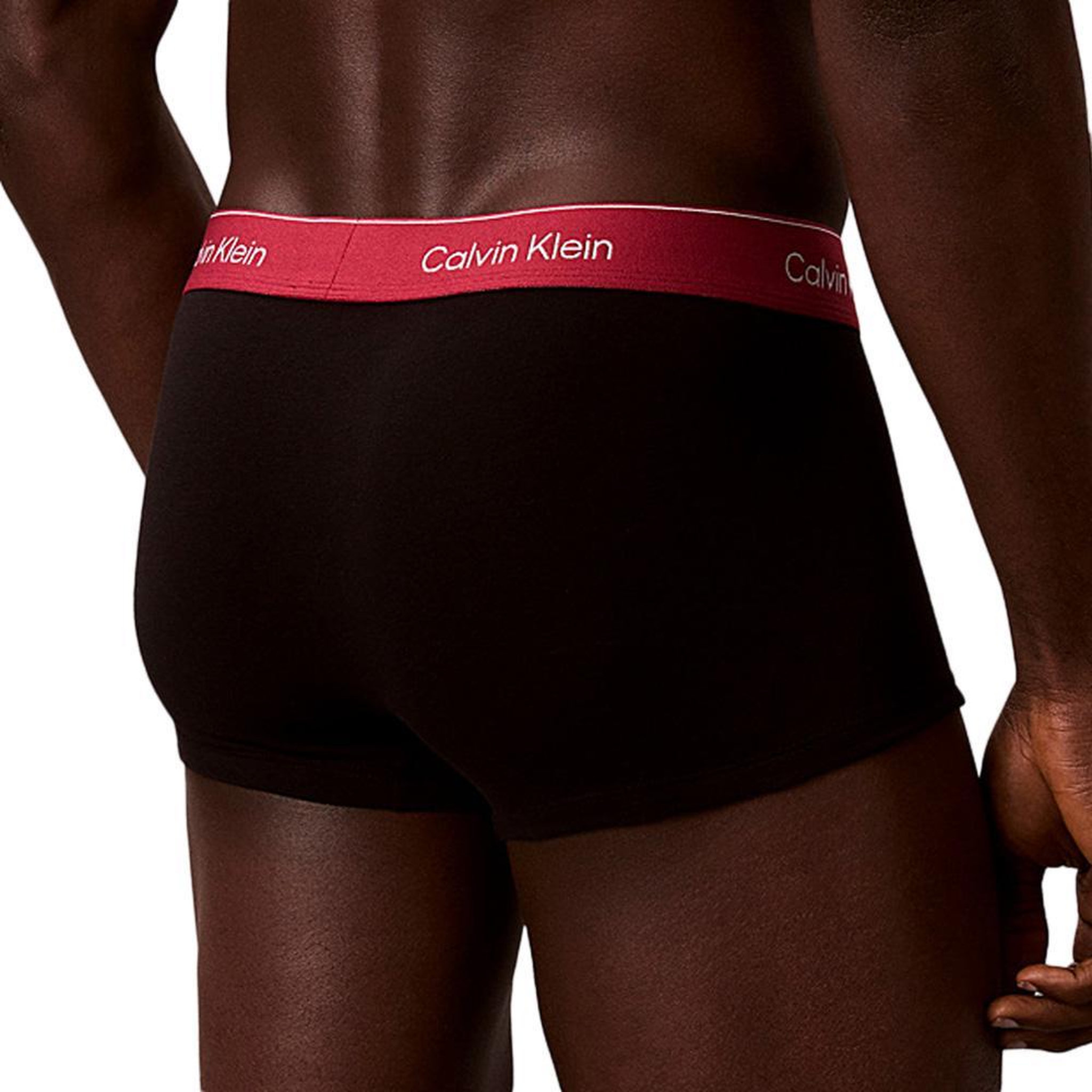 Voir la diapositive 5 : CALVIN KLEIN JEANS x3 Boxers Noir/Rose/Bleu Homme Calvin Klein Rise Trunk