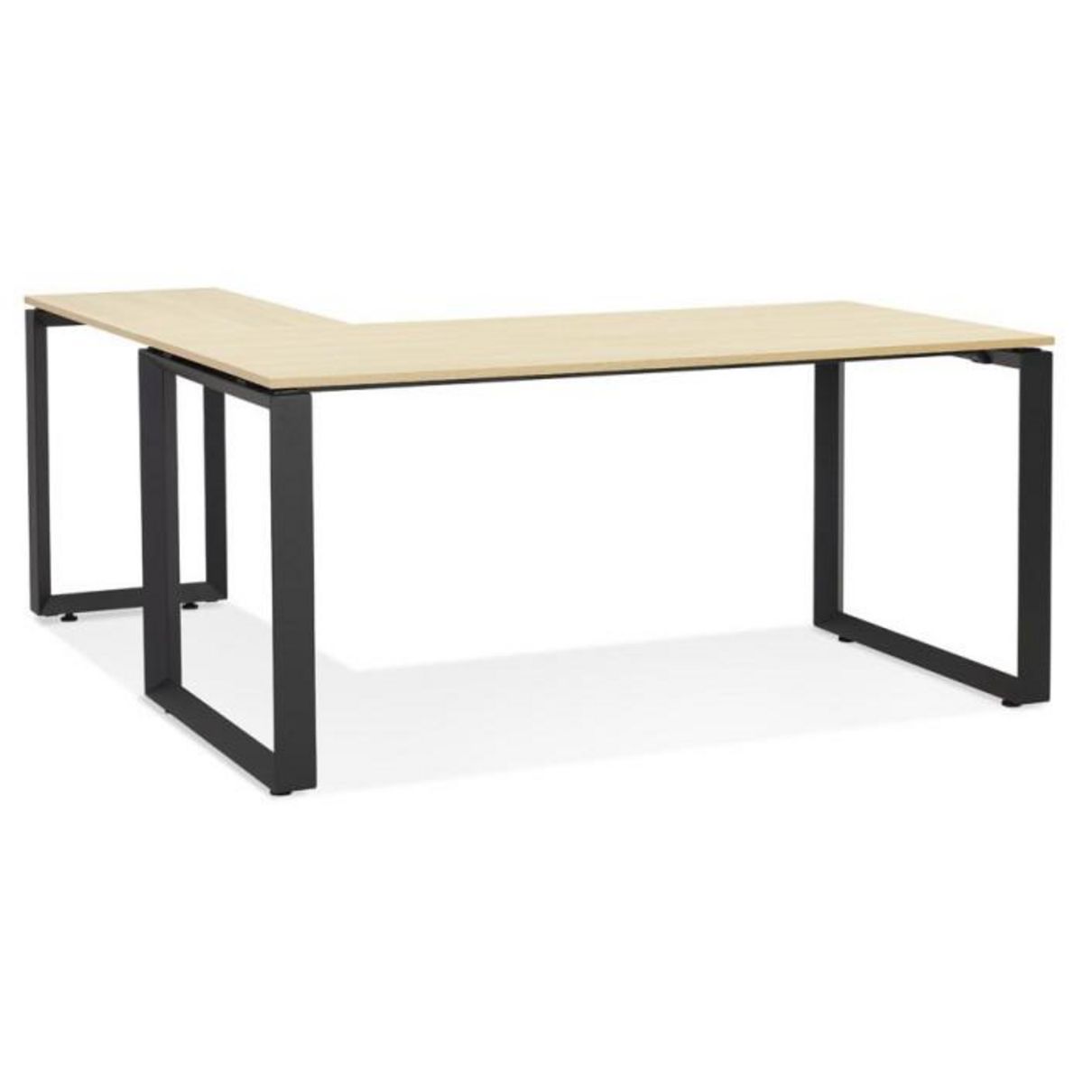 Paris Prix Bureau d'Angle Design  Abigano  170cm Naturel & Noir