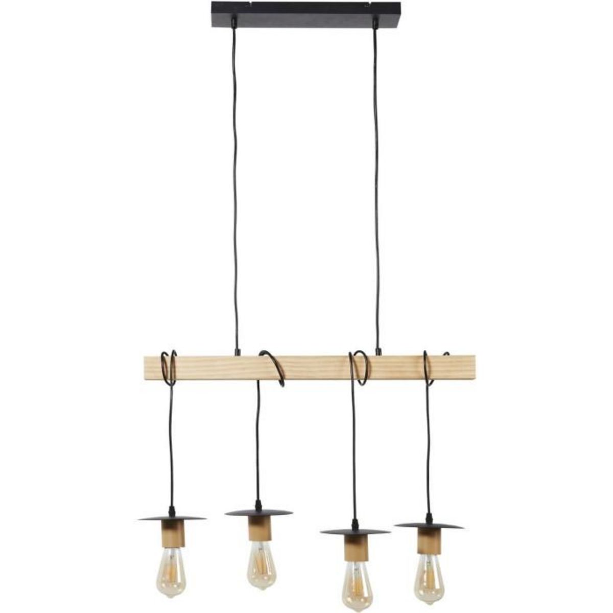 Paris Prix Lampe Suspension 4 Têtes  Florala  71cm Marron